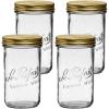 image:imageLe Parfait Familia Wiss Terrine Wide Mouth French Glass Jar wAirtight 2Piece System Gold Lids  Ideal for Canning Food Storage Meal Prep Cake Jar amp DIY Crafts  16oz Pint Pack of 4 500ml32oz Set4