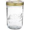 image:imageLe Parfait Familia Wiss Terrine Wide Mouth French Glass Jar wAirtight 2Piece System Gold Lids  Ideal for Canning Food Storage Meal Prep Cake Jar amp DIY Crafts  16oz Pint Pack of 4 500ml33oz Single