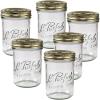 image:imageLe Parfait Familia Wiss Terrine Wide Mouth French Glass Jar wAirtight 2Piece System Gold Lids  Ideal for Food Storage Canning Meal Prep Cake Jar amp DIY Crafts  24oz PintHalf Pack of 6 750ml24oz Set6