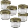 image:imageLe Parfait Familia Wiss Terrine Wide Mouth French Glass Jar wAirtight 2Piece System Gold Lids  Ideal for Food Storage Canning Meal Prep Cake Jar amp DIY Crafts  24oz PintHalf Pack of 6 750ml07oz Set6