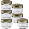 image:imageLe Parfait Familia Wiss Terrine Wide Mouth French Glass Jar wAirtight 2Piece System Gold Lids  Ideal for Food Storage Canning Meal Prep Cake Jar amp DIY Crafts  24oz PintHalf Pack of 6 750ml12oz Set6