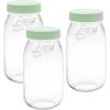 image:imageLe Parfait Screw Top Jar Wide Mouth French Glass Jar  Ideal for Food and Soup Storage Canning Flour Brown Sugar and other Baking Supplies 2L64oz Pack of 3 Gold2LMint Set3