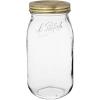 image:imageLe Parfait Screw Top Jar Wide Mouth French Glass Jar  Ideal for Food and Soup Storage Canning Flour Brown Sugar and other Baking Supplies 2L64oz Pack of 3 Gold2LGold Single