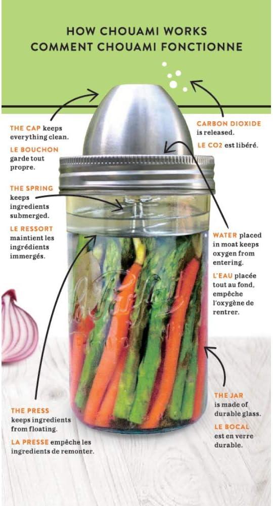 image:imageChouAmi The Little Fermenter Stainless Steel Fermenting Lid for Le Parfait Glass Canning Jars Device Only1