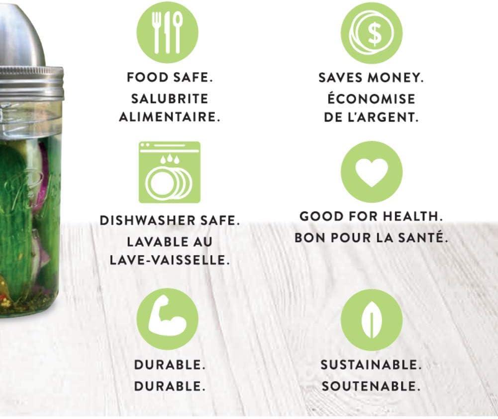 image:imageChouAmi The Little Fermenter Stainless Steel Fermenting Lid for Le Parfait Glass Canning Jars Device Only1