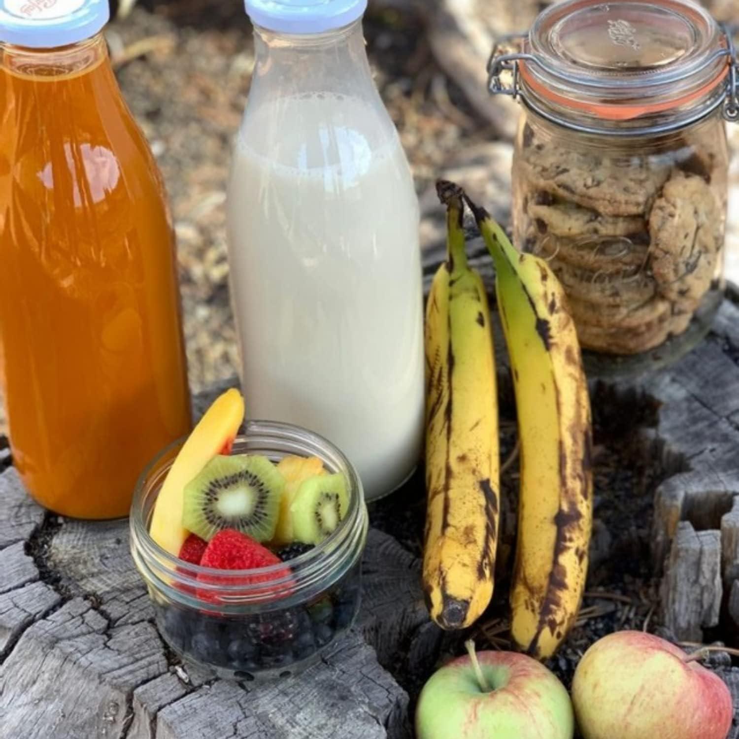 image:imageLe Parfait Bottles French Glass Milk Bottle with 48mm Printed Logo Airtight Metal Twist Cap Used for Smoothie Water Bottle Preserved Tomato Sauce amp other Soups 32oz Pack of 6 1 LiterMilk Cap 500ml 16oz6Pack