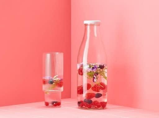 image:imageLe Parfait Bottles French Glass Milk Bottle with 48mm Printed Logo Airtight Metal Twist Cap Used for Smoothie Water Bottle Preserved Tomato Sauce amp other Soups 32oz Pack of 6 1 LiterMilk Cap 1L 32oz6Pack