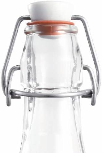 image:imageLe Parfait Bottles French Glass Milk Bottle with 48mm Printed Logo Airtight Metal Twist Cap Used for Smoothie Water Bottle Preserved Tomato Sauce amp other Soups 32oz Pack of 6 1 LiterSwing Top 1L 32oz 3Pack