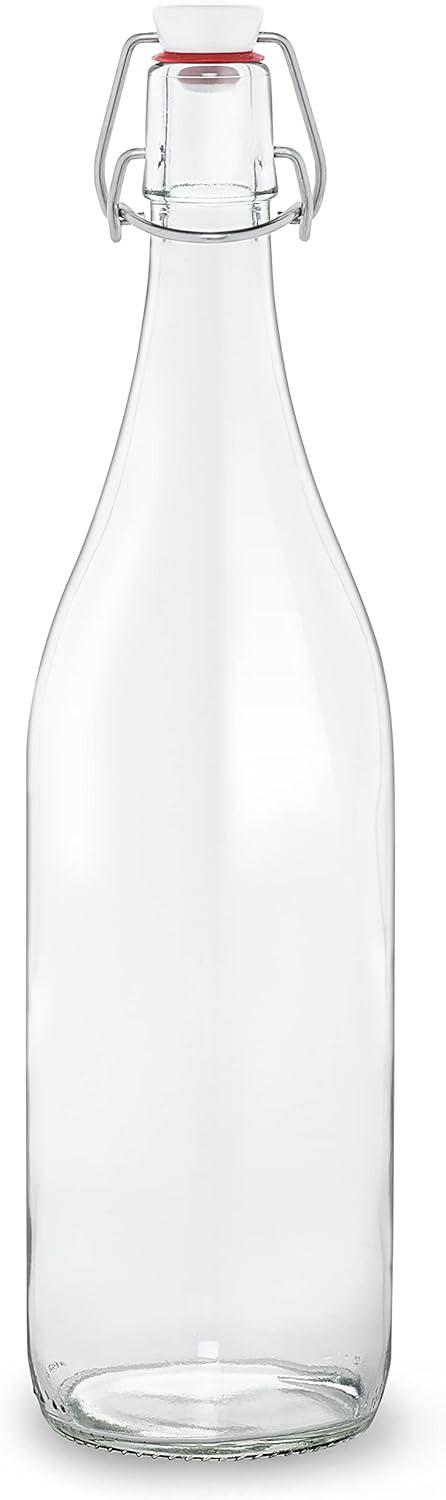 image:imageLe Parfait Bottles Glass Swing Top Bottle with Airtight Printed logo Swing Stopper Works as Preserving Bottle for Juices amp Salad Dressing 16oz Pack of 3 500mlSwing Top 1L 32oz 3Pack