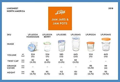 image:imageLe Parfait Jam Jars Clear Canning Jars wColorful Airtight Metal Lids Sturdy French Faceted NonSlip Glass Body Works for Jam Jelly Storage Snacks Picnic DIY 11oz Pack of 6 324ml324ml Set8 Pot