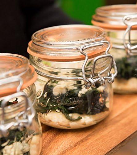 image:imageLe Parfait Super Jar 15L French Glass Canning Jars wRound Body Wide Mouth Airtight Lid Clear Glass 48ozQuart amp Half 3pk08oz Single