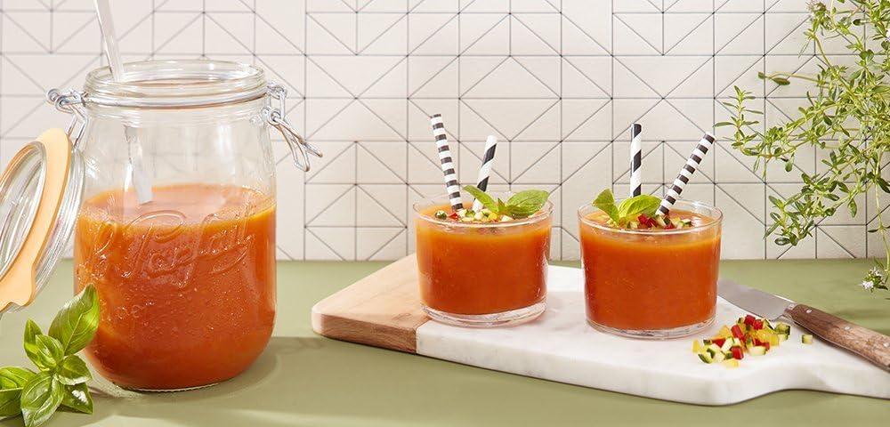 image:imageLe Parfait Super Jar 15L French Glass Canning Jars wRound Body Wide Mouth Airtight Lid Clear Glass 48ozQuart amp Half 3pk32oz Set4