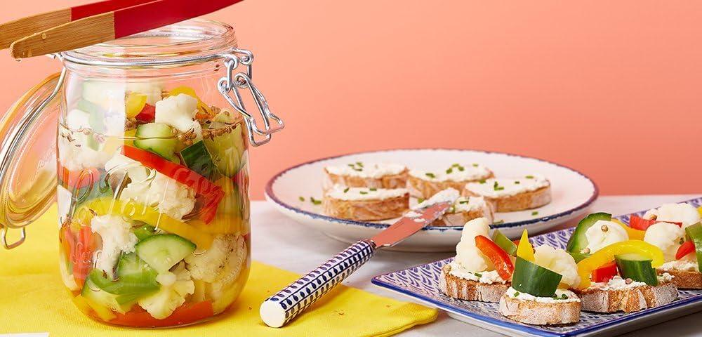 image:imageLe Parfait Super Jar 15L French Glass Canning Jars wRound Body Wide Mouth Airtight Lid Clear Glass 48ozQuart amp Half 3pk32oz Single