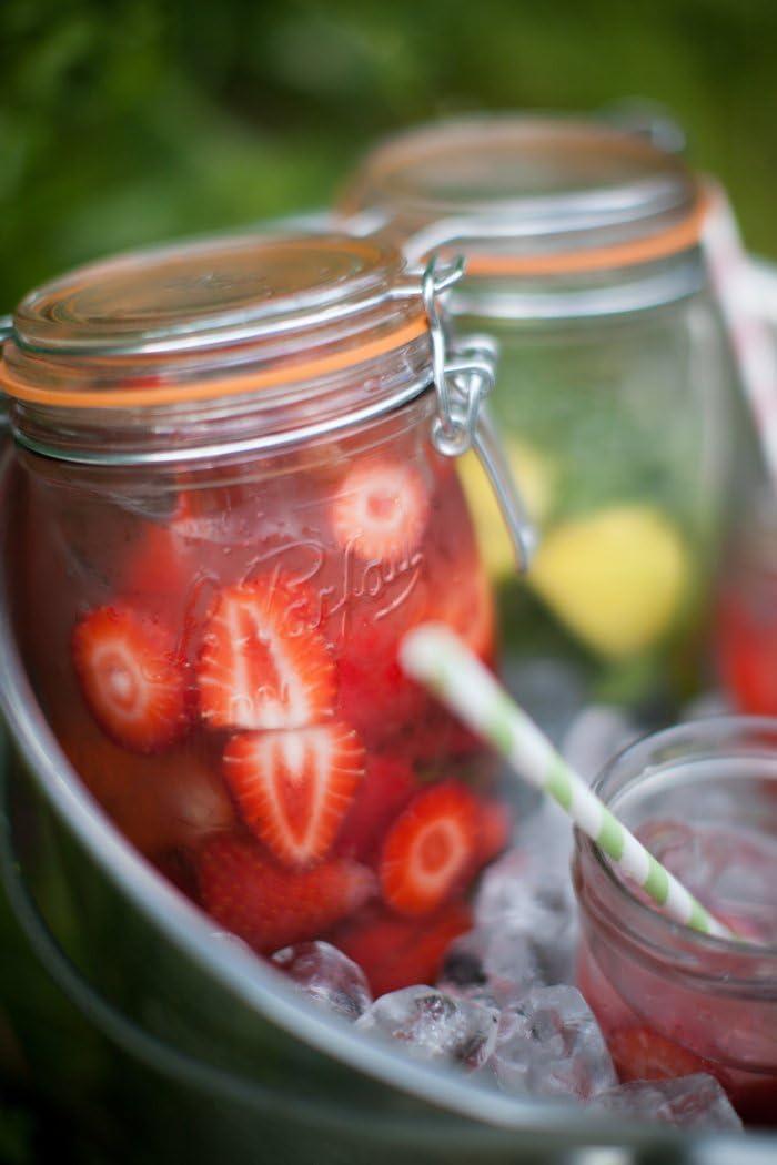 image:imageLe Parfait Super Jar 15L French Glass Canning Jars wRound Body Wide Mouth Airtight Lid Clear Glass 48ozQuart amp Half 3pk64oz Set3