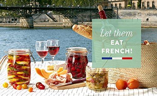 image:imageLe Parfait Super Jar 15L French Glass Canning Jars wRound Body Wide Mouth Airtight Lid Clear Glass 48ozQuart amp Half 3pk96oz Single
