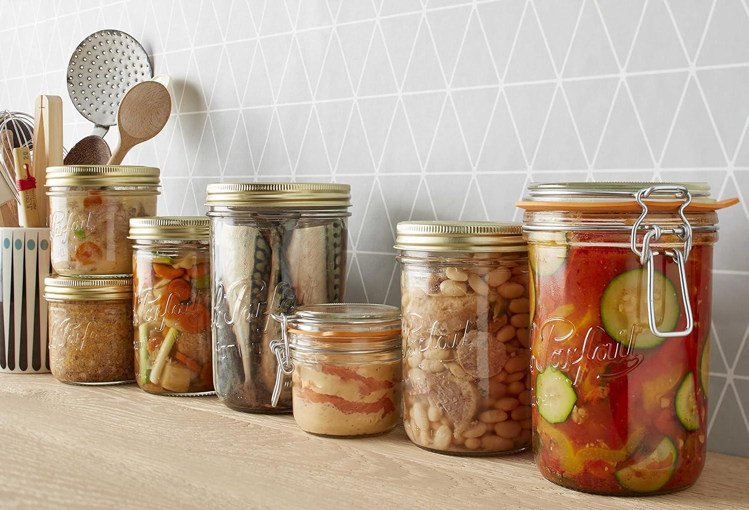 image:imageLe Parfait Super Terrine Jar 12oz Pack of 6 350ml French Glass Jar Airtight Rubber Seal amp Glass Lid Glass Jars for Kitchen Organization and Storage Containers for Essentials750ml Set4