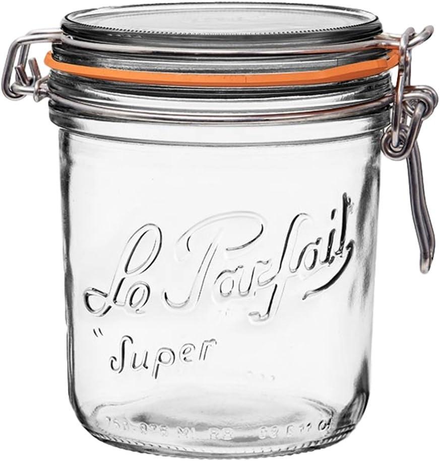 image:imageLe Parfait Super Terrine Jar 12oz Pack of 6 350ml French Glass Jar Airtight Rubber Seal amp Glass Lid Glass Jars for Kitchen Organization and Storage Containers for Essentials750ml Single