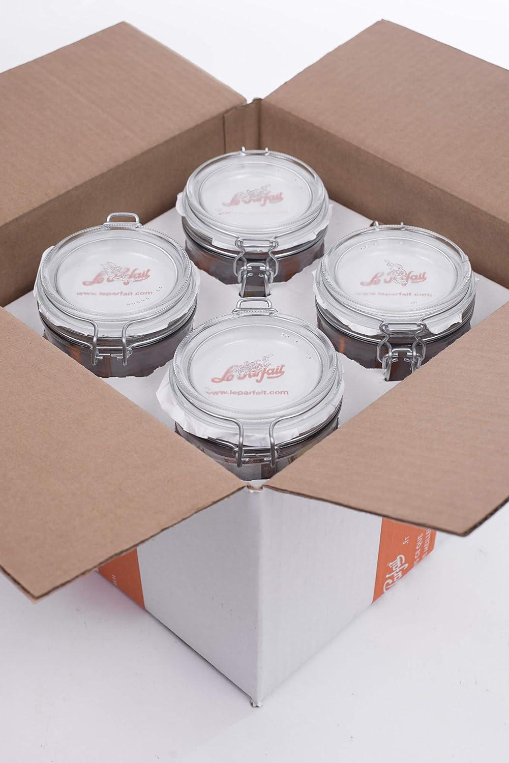 image:imageLe Parfait Super Terrine Jar 12oz Pack of 6 350ml French Glass Jar Airtight Rubber Seal amp Glass Lid Glass Jars for Kitchen Organization and Storage Containers for Essentials750ml Set4