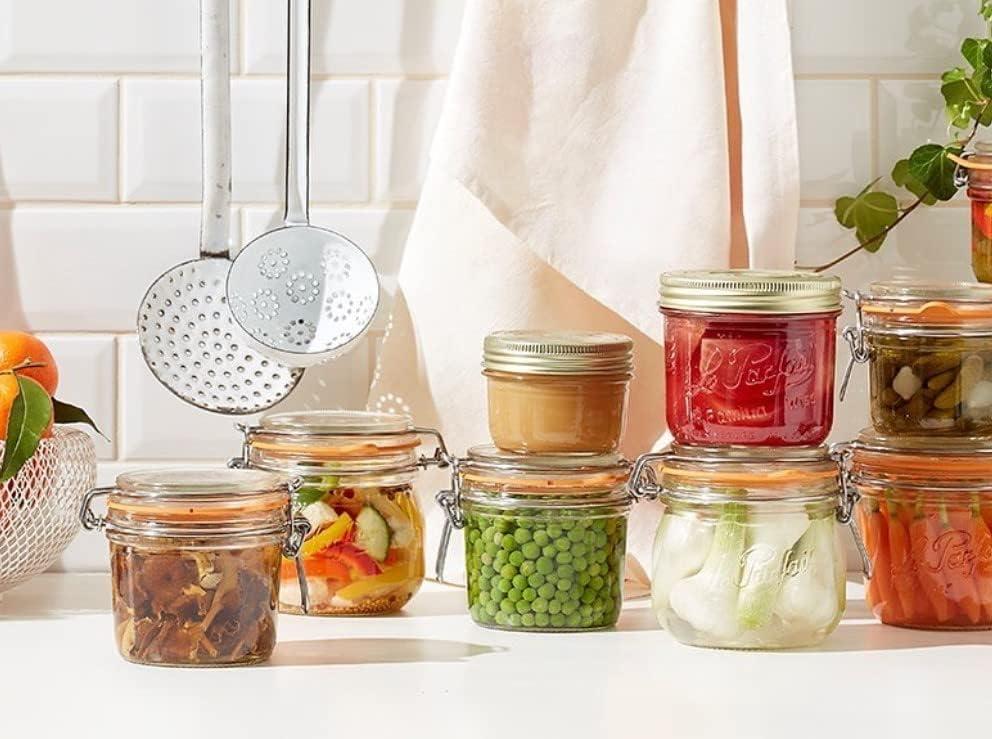 image:imageLe Parfait Super Terrine Jar 12oz Pack of 6 350ml French Glass Jar Airtight Rubber Seal amp Glass Lid Glass Jars for Kitchen Organization and Storage Containers for Essentials750ml Set4