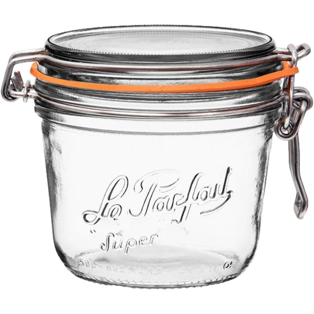 image:imageLe Parfait Super Terrine Jar 12oz Pack of 6 350ml French Glass Jar Airtight Rubber Seal amp Glass Lid Glass Jars for Kitchen Organization and Storage Containers for Essentials500ml Single