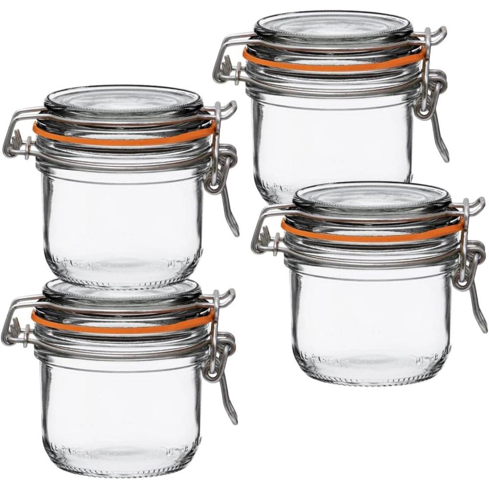image:imageLe Parfait Super Terrine Jar 12oz Pack of 6 350ml French Glass Jar Airtight Rubber Seal amp Glass Lid Glass Jars for Kitchen Organization and Storage Containers for Essentials200ml Set4
