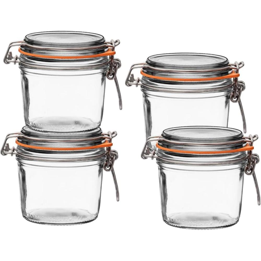 image:imageLe Parfait Super Terrine Jar 12oz Pack of 6 350ml French Glass Jar Airtight Rubber Seal amp Glass Lid Glass Jars for Kitchen Organization and Storage Containers for Essentials350ml Set4