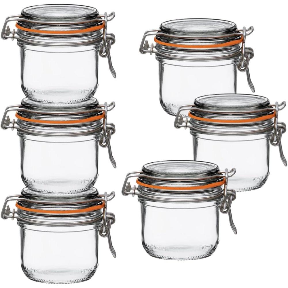 image:imageLe Parfait Super Terrine Jar  4oz Pack of 4 125ml French Glass Jar Airtight Rubber Seal amp Glass Lid  Glass Jars for Kitchen Organization and Storage Containers for Essentials200ml Set6