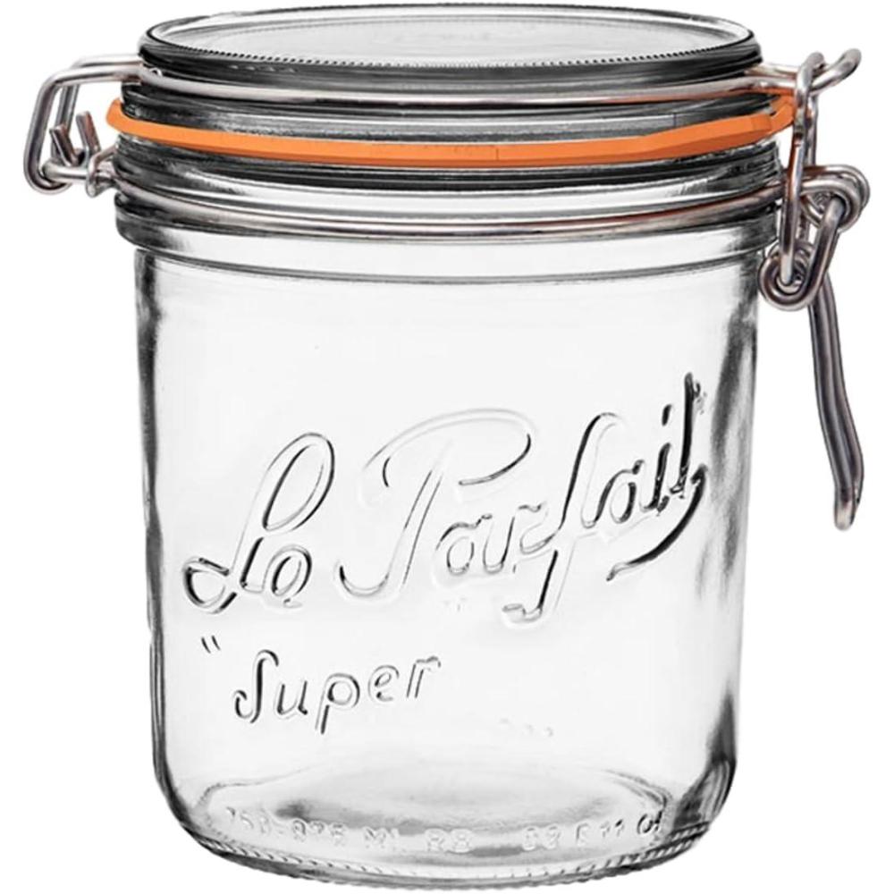 image:imageLe Parfait Super Terrine Jar  4oz Pack of 4 125ml French Glass Jar Airtight Rubber Seal amp Glass Lid  Glass Jars for Kitchen Organization and Storage Containers for Essentials750ml Single