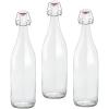 image:imageLe Parfait Bottles French Glass Milk Bottle with 48mm Printed Logo Airtight Metal Twist Cap  Used for Smoothie Water Bottle Preserved Tomato Sauce amp other Soups 32oz Pack of 6 1 LiterSwing Top 1L 32oz 3Pack