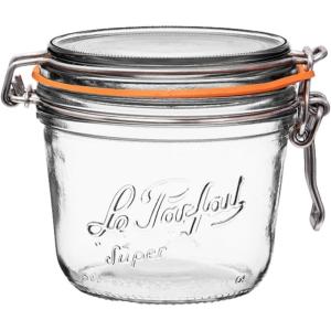 Le Parfait Super Terrine Jar | 4oz (Pack of 4) 125ml French Glass Jar, Airtight Rubber Seal & Glass Lid | Glass Jars for Kitchen Organization and Storage Containers for Essentials(500ml (Single))