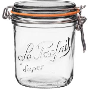 Le Parfait Super Terrine Jar | 4oz (Pack of 4) 125ml French Glass Jar, Airtight Rubber Seal & Glass Lid | Glass Jars for Kitchen Organization and Storage Containers for Essentials(750ml (Single))